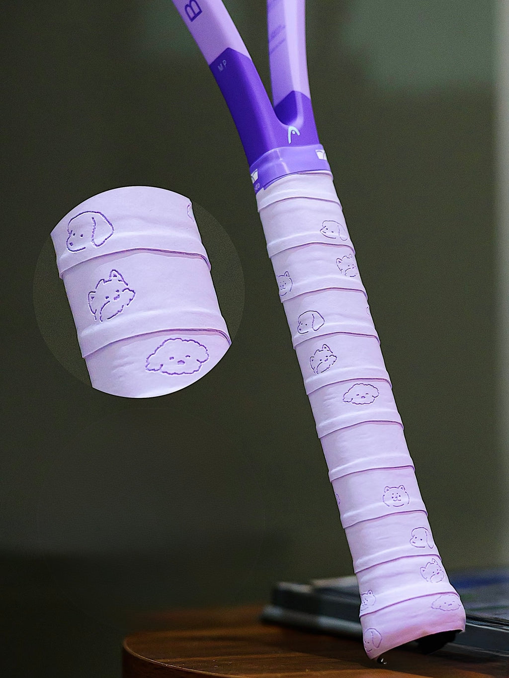 Cute Puppy Overgrip — Lilac | Pickleball, Tennis & Badminton