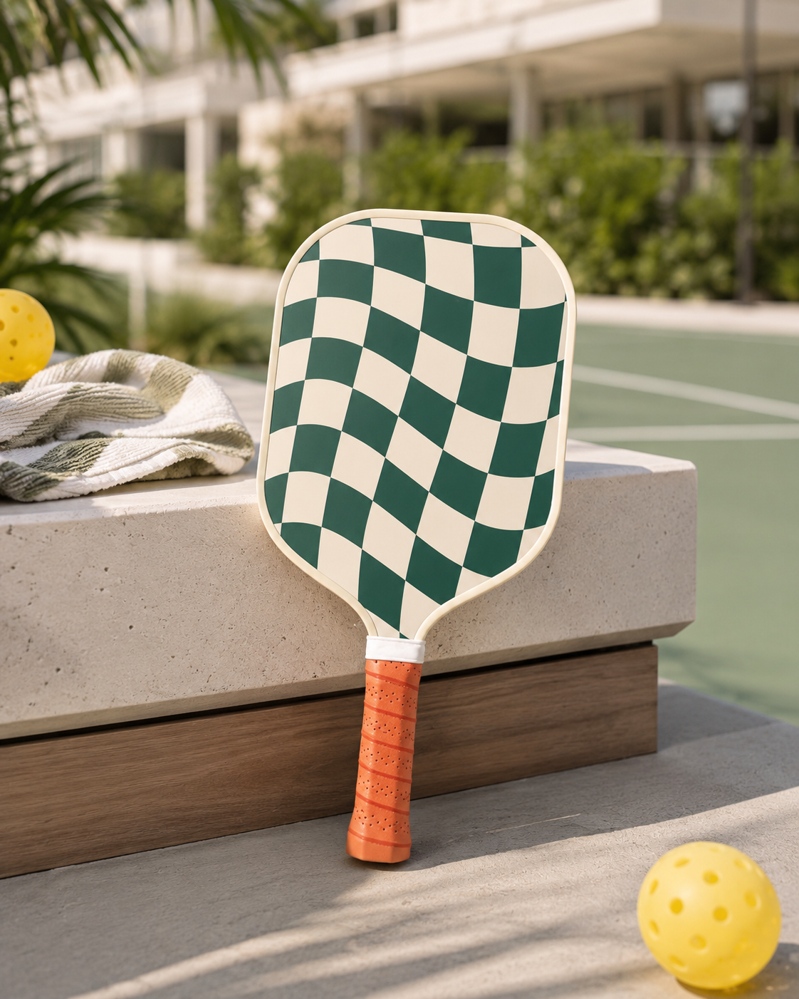 Aurmaris Coast — Green Check Pickleball Paddle