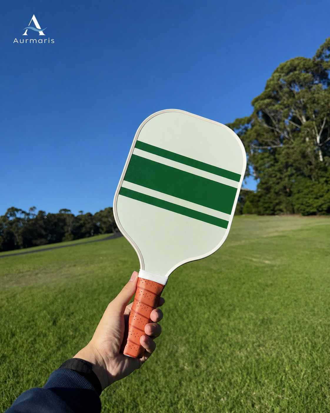 Aurmaris Coast — Green Stripe Pickleball Paddle