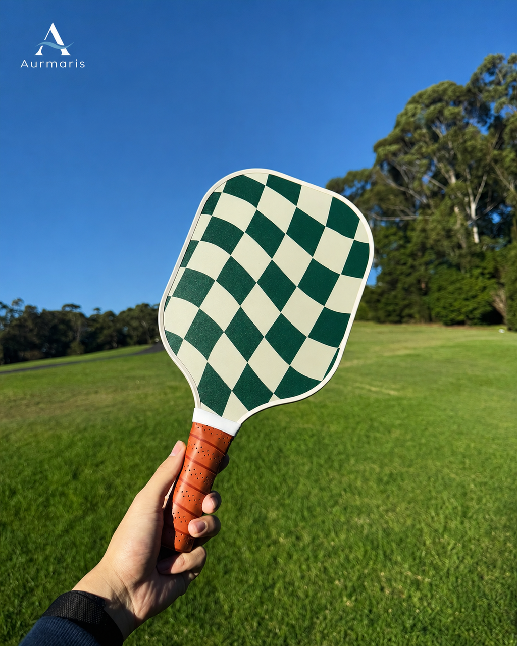 Aurmaris Coast — Green Check Pickleball Paddle